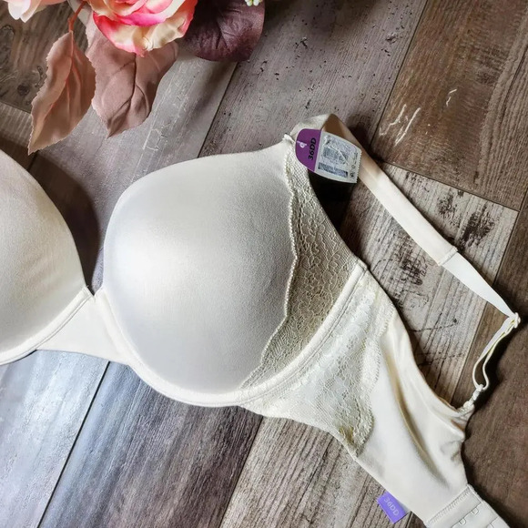 NWT Secret Treasures 36DD Cream Women's Bra with Lace - Picture 3 of 14